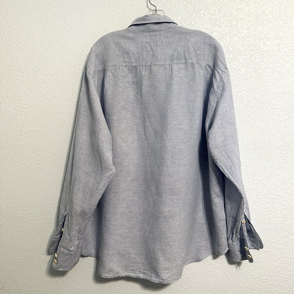 Tommy Bahama Shirt Mens XL Button Up Relax Linen Casual Blue Long Sleeve - Picture 2 of 11